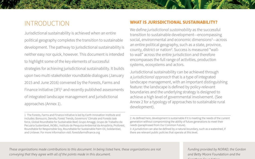 Jurisdictional Sustainability: A Primer for Practitioners