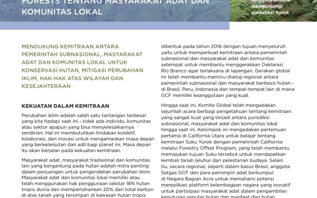 Komite Global Governors’ Climate And Forests Tentang Masyarakat Adat DAn Komunitas Lokal