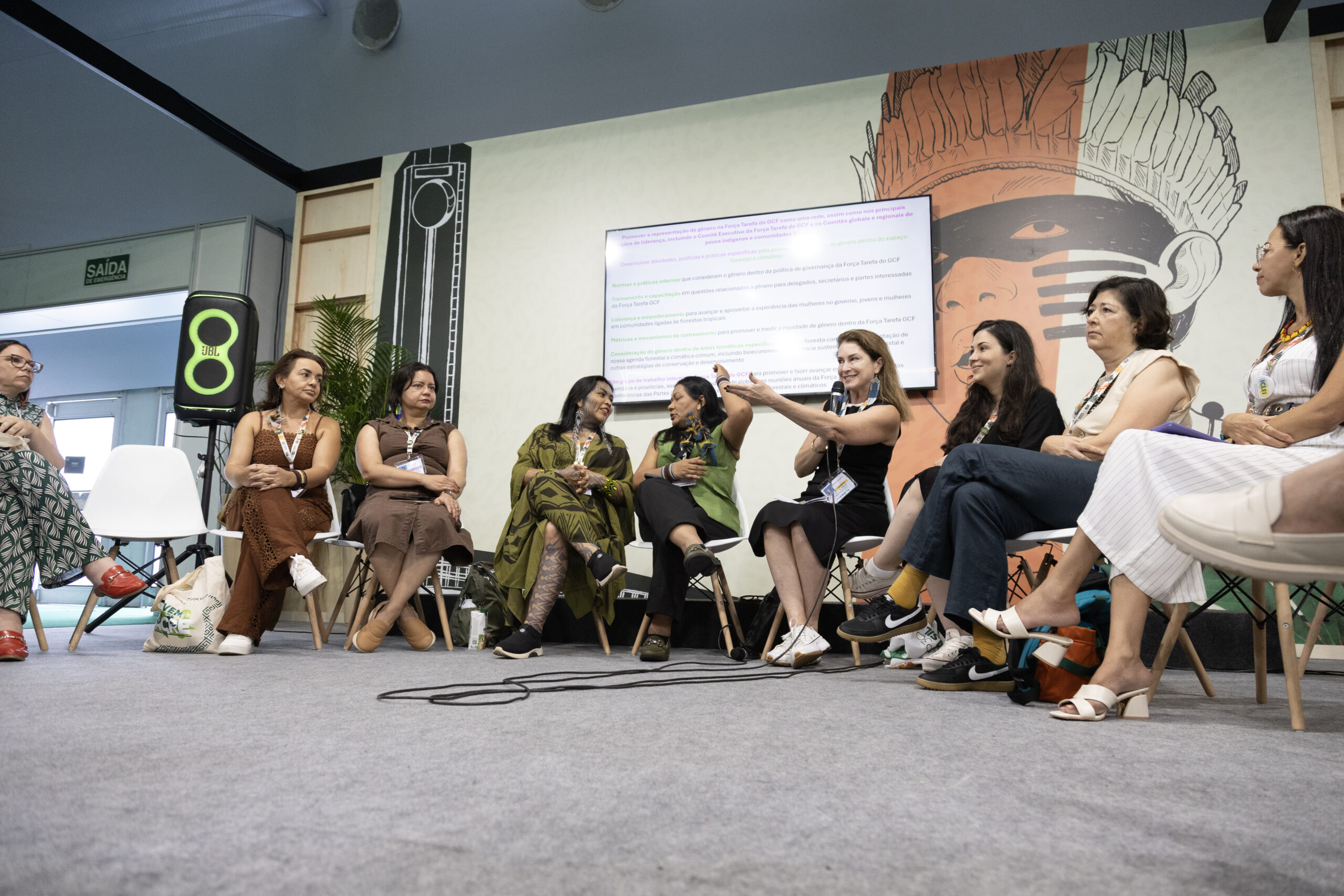 women talking in a circle