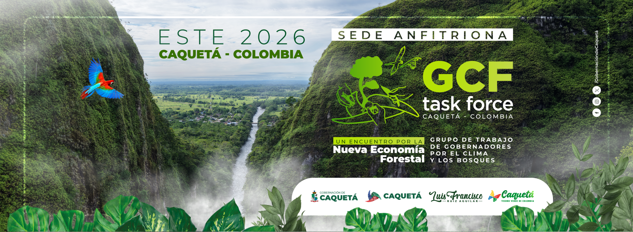 two forested cliffs with clouds GCF Task Force annual meeting in Caqueta Colombia 2026