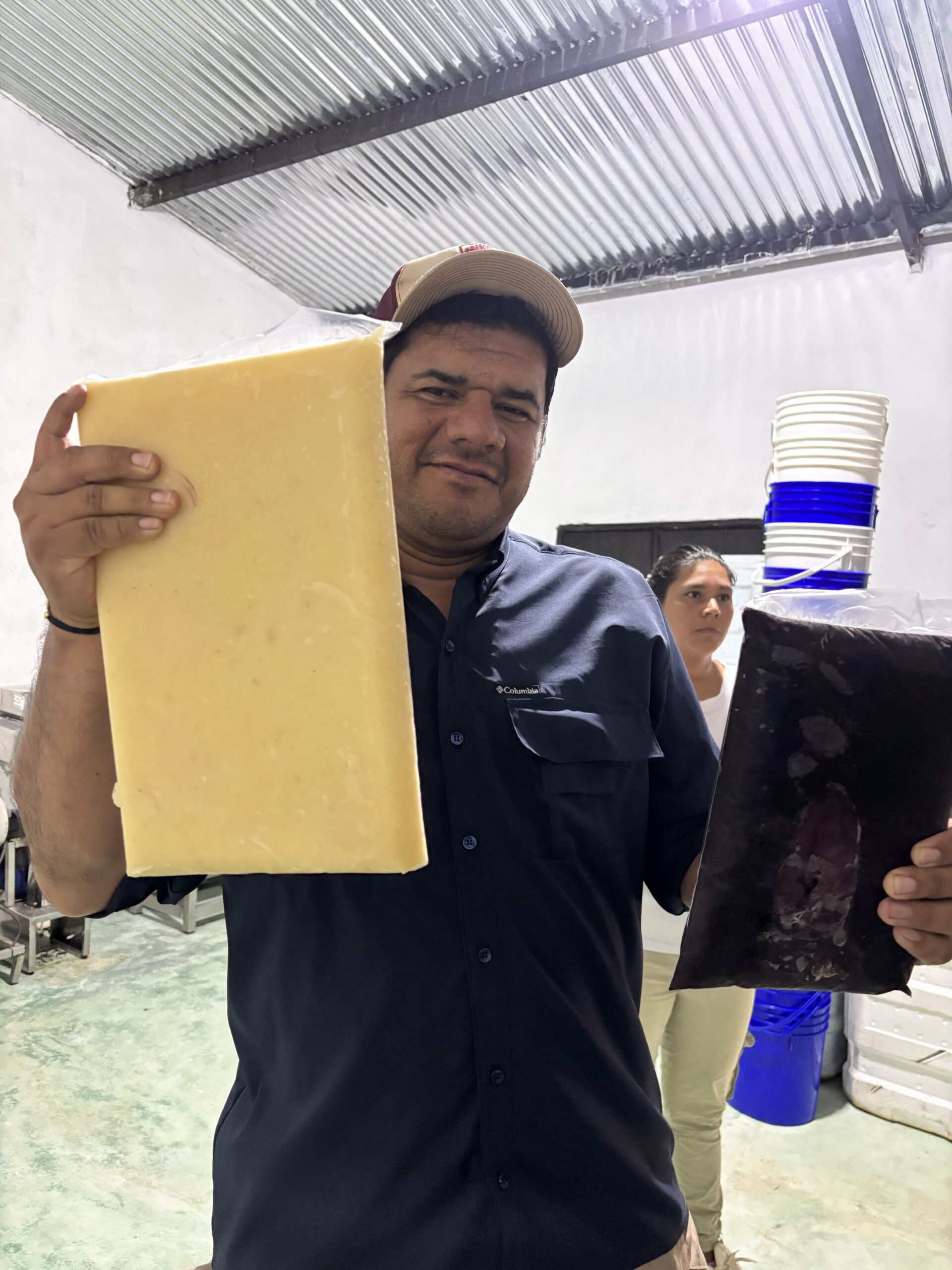 man holding frozen purees