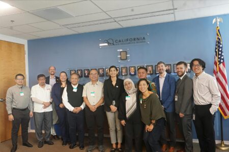 Group of people in California Air Resources Board office.