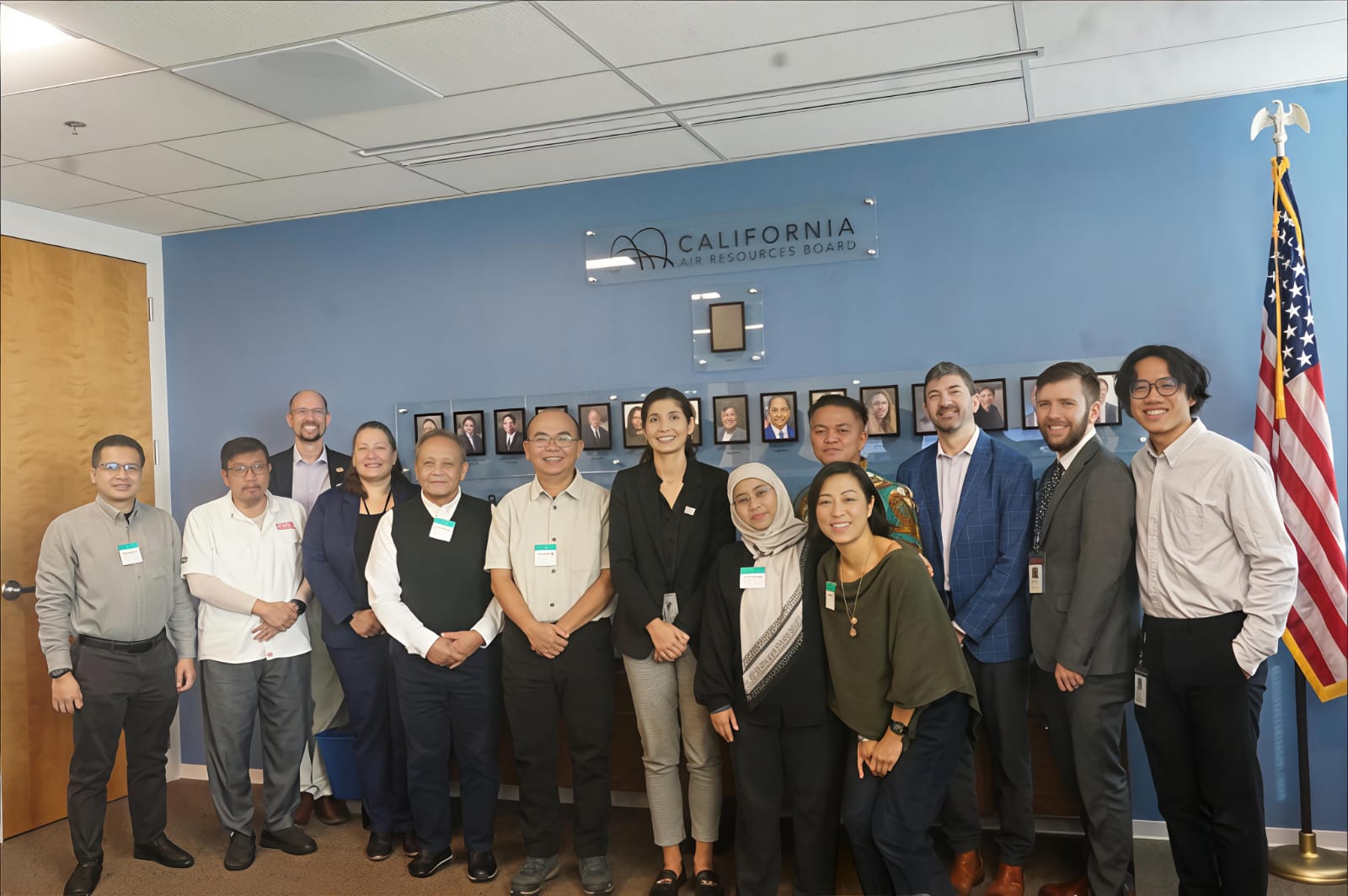 Group of people in California Air Resources Board office.